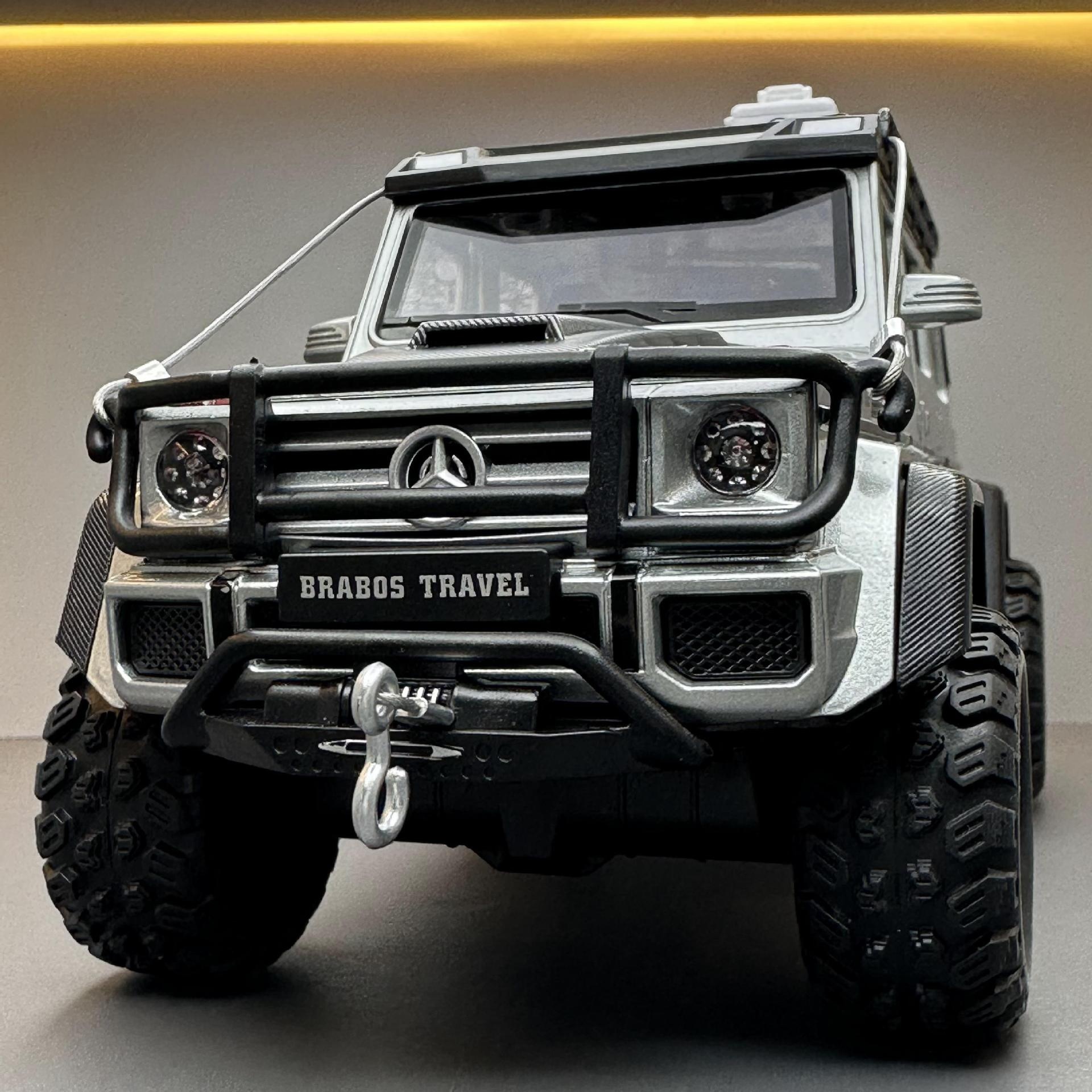 Chezhi Alloy Car Model 1:24 Mercedes-Benz G550 Off-road Vehicle Sound And Light Pull Back Toy Car Music Model Ornaments Collection