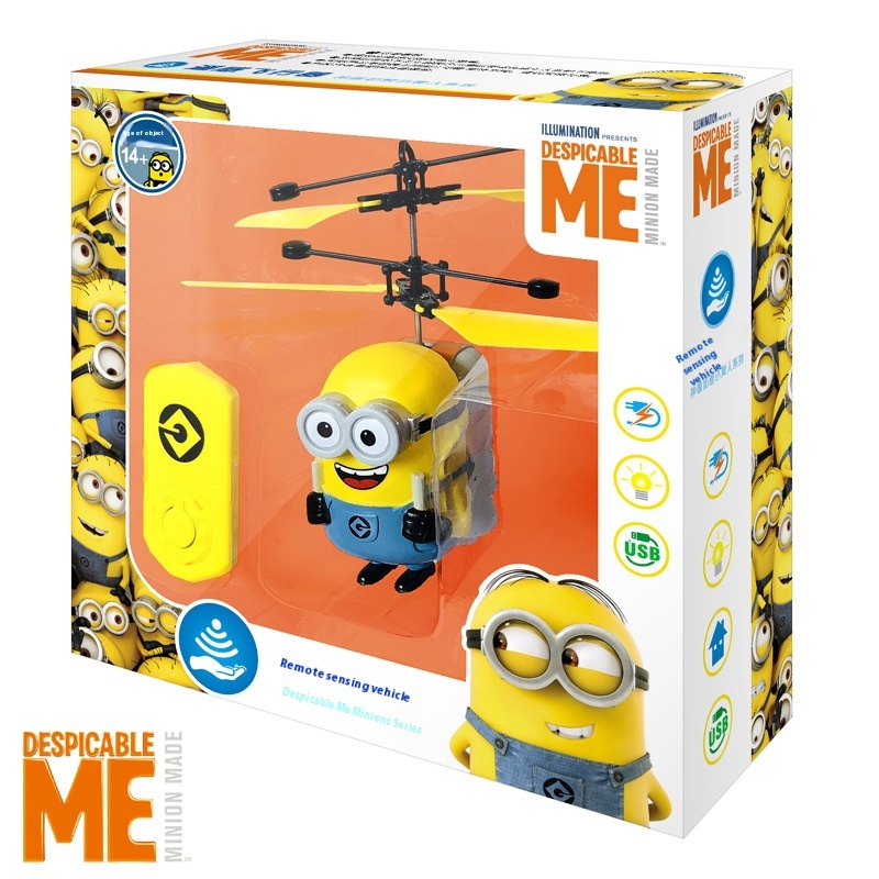 Minions Aircraft Suspended Charging Anti-collision Resistant Toy For Boys And Girls Induction Aircraft Remote Control Helicopter