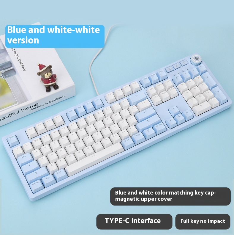 Black Duke AK515 Mechanical Keyboard Magnetic Cover Blue Axis Black Axis Tea Red Axis Wired Game USB Keyboard