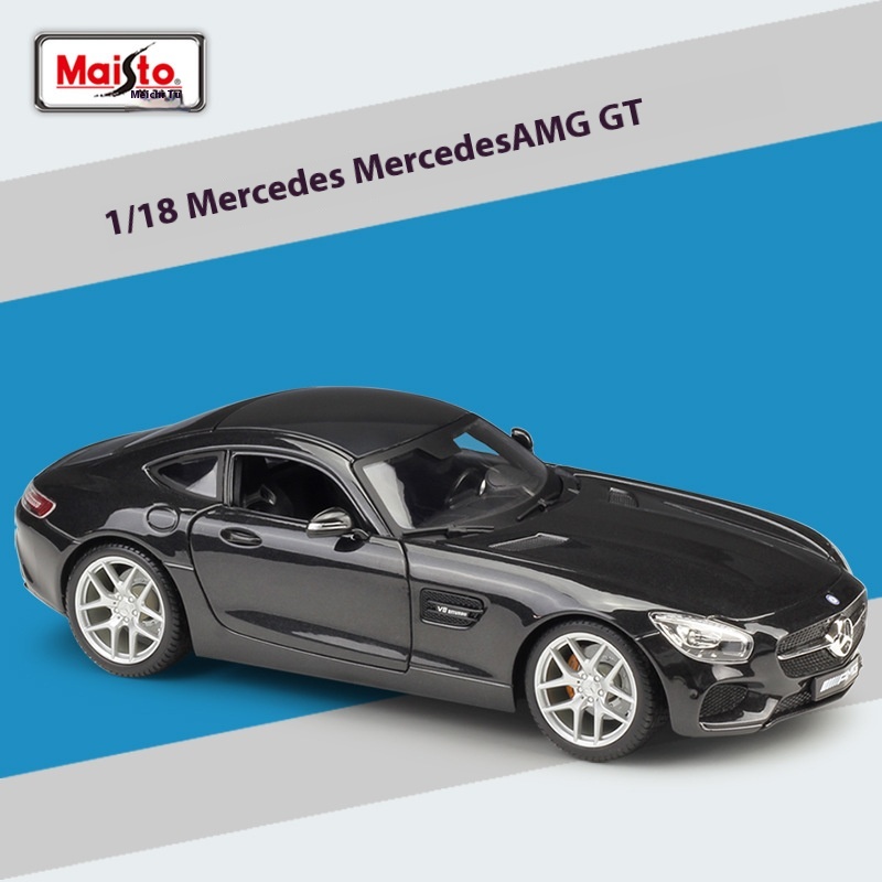 Meritor Figure 1: 18 Mercedes-Benz AMG GT Sports Car Simulation Alloy Finished Car Model Collection Ornament With Base