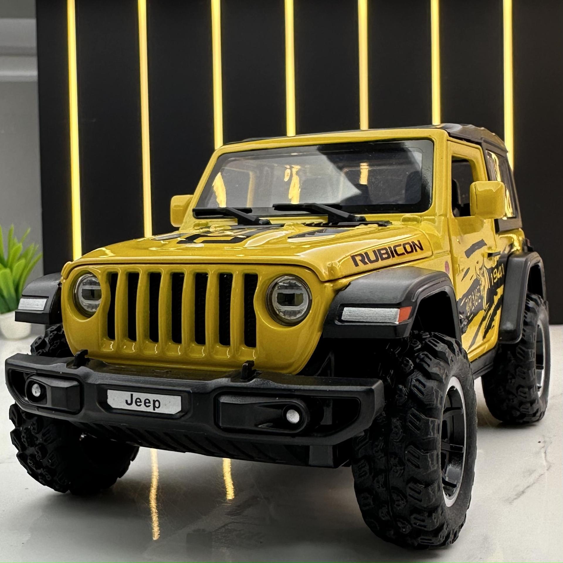 Jianyuan 1:32 Wrangler Rubicon Small Wheel Alloy Off-road Vehicle Model Sound And Light Back To The Male Toy Car Model Ornaments
