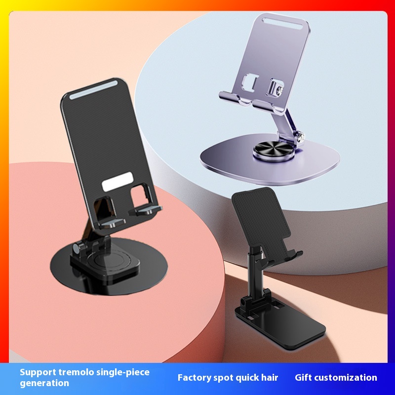 360 Degree Rotating Mobile Phone Holder Metal Lazy Aluminum Alloy Folding Telescopic Tablet Desktop Stand