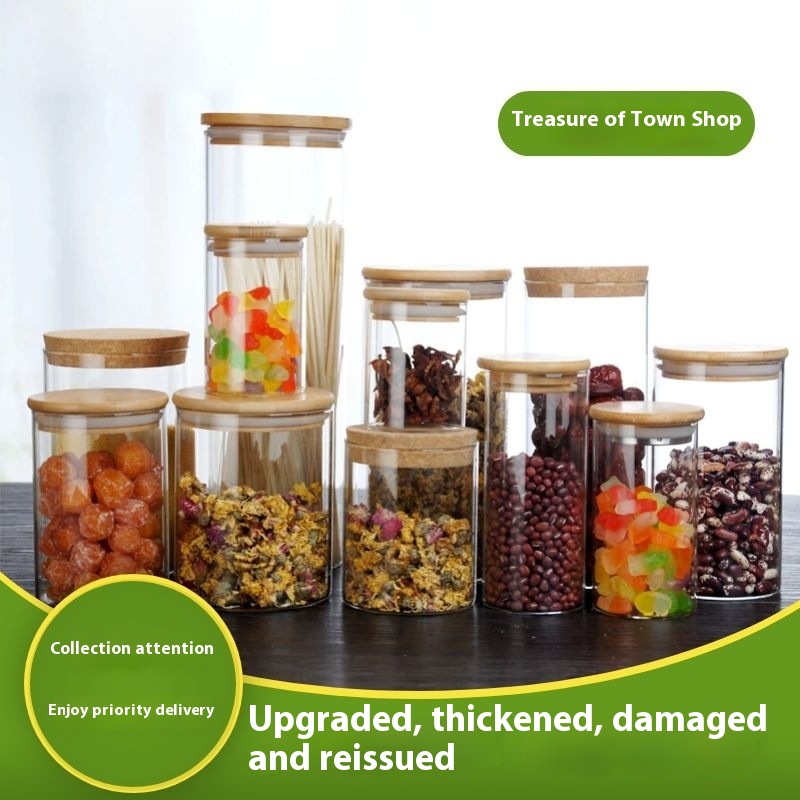 Ready-to-stock Glass Sealed Jars Flower Tea Jars Glass Jars Storage Jars Kitchen Storage Household Items