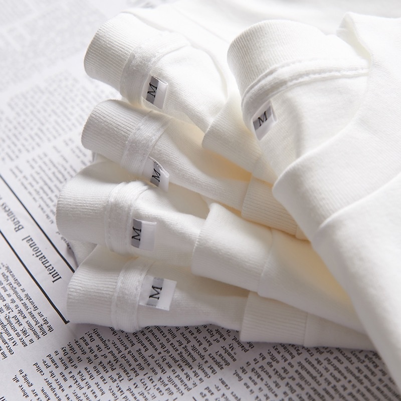 230g Japanese Heavyweight Cotton Short-sleeved T-shirt For Men And Women Solid White Men's Blank Shirt Y Brand